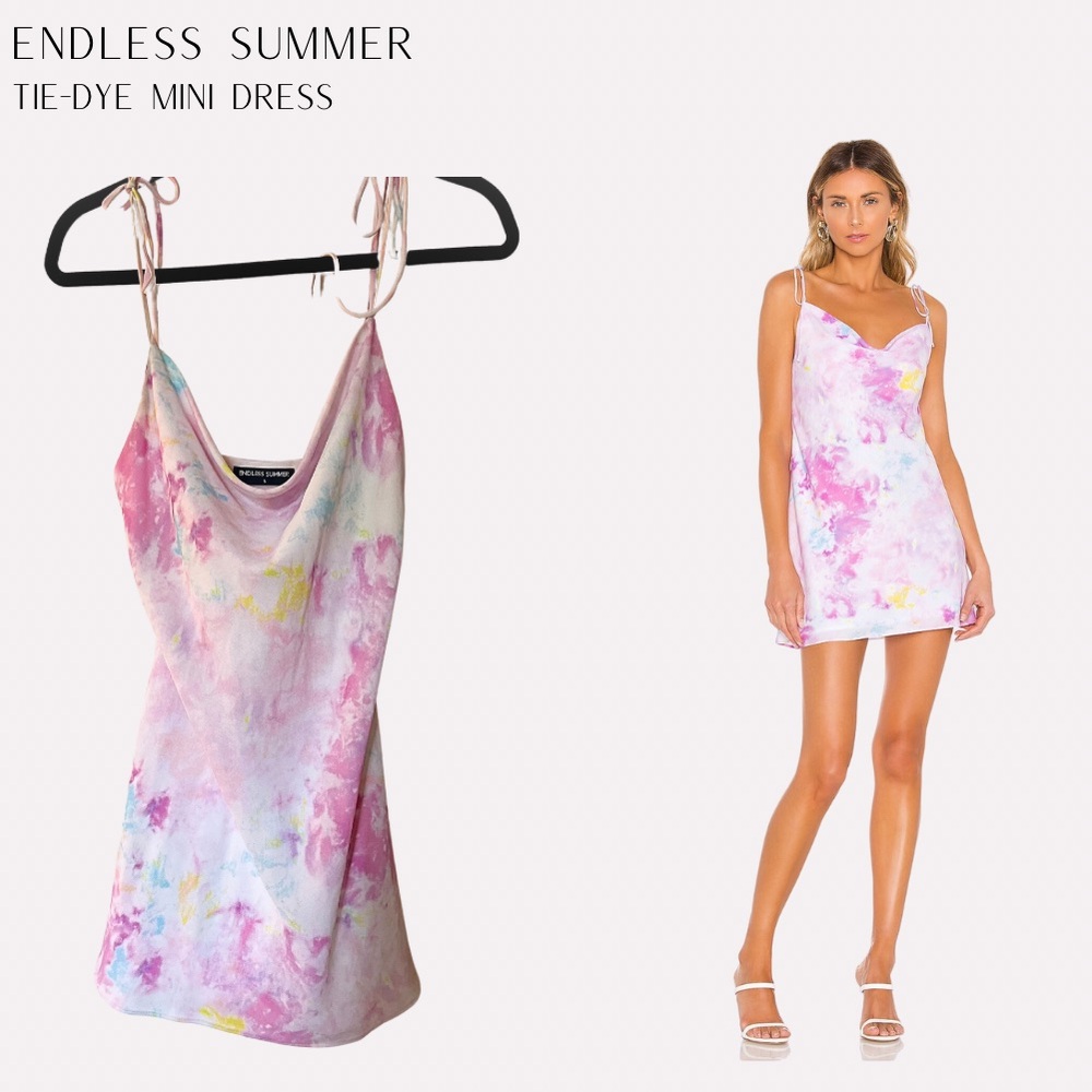 Teenie Mini Dress in Cotton Candy Tie Die